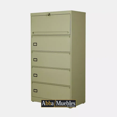 Archivero horizontal 4 gavetas 1 puerta retractil MEAH015